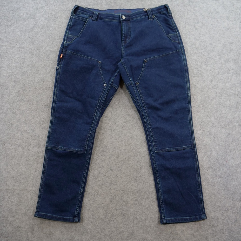 Dovetail Workwear Jeans Womens 14 Blue Thermal Lined Work Double Knee New
